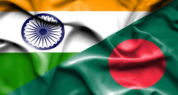 Waving flag of Bangladesh and